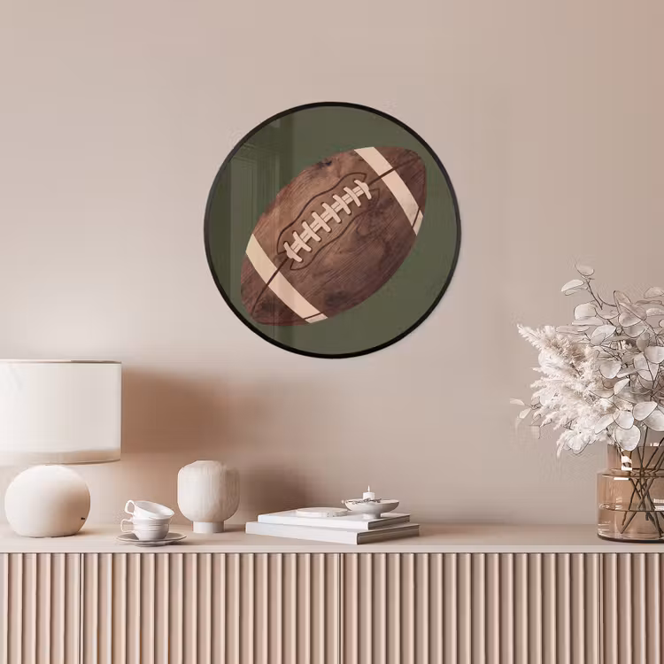Football - Hout - Sport - Groen Fotolijst rond zonder passe partout klein -sfeer3