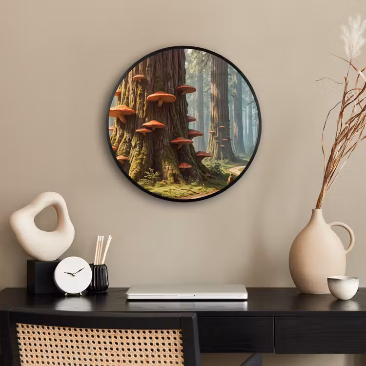 Photo Frame Round - Forest - Trees - Nature - Bos - Bomen - Natuur Fotolijst rond zonder passe partout klein