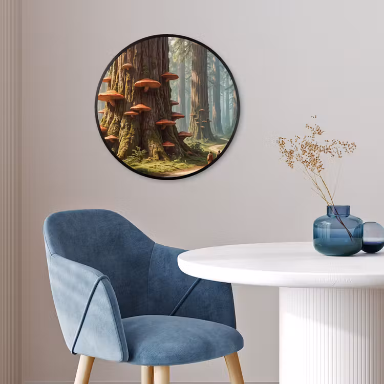 Photo Frame Round - Forest - Trees - Nature - Bos - Bomen - Natuur Fotolijst rond zonder passe partout klein
