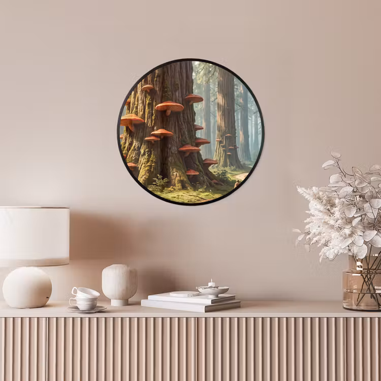 Photo Frame Round - Forest - Trees - Nature - Bos - Bomen - Natuur Fotolijst rond zonder passe partout klein