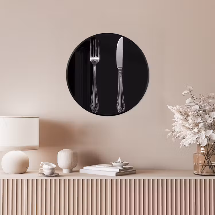 Vork - Mes - Zilver Fotolijst rond zonder passe partout klein -sfeer3