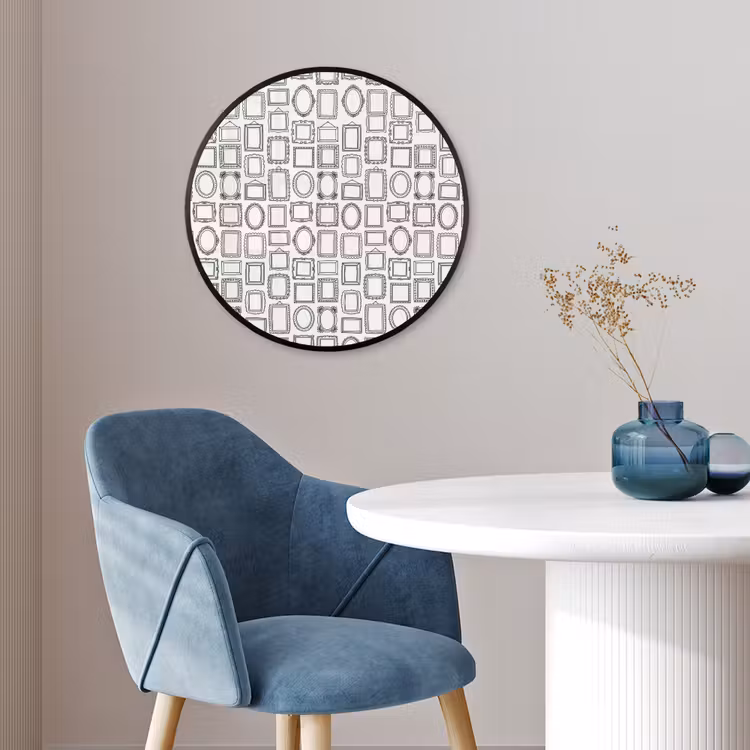 Lijsten - Patroon - Decoratie - Schets - Zwart-wit Fotolijst rond zonder passe partout klein -sfeer2