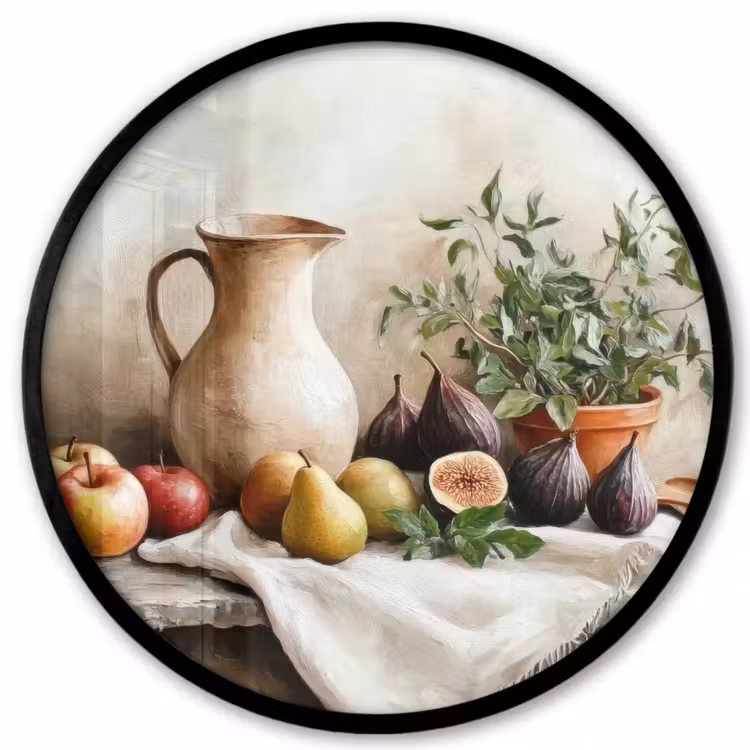 Fruit - Kruiden - Landelijk Fotolijst rond zonder passe partout klein -3d