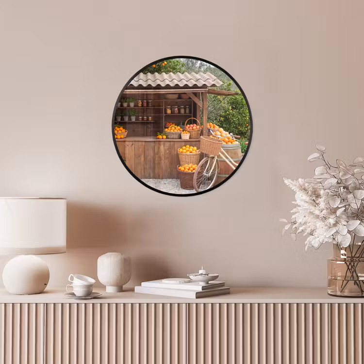 Photo Frame Round - Fruit - Market - Rural - Fruit - Markt - Landelijk Fotolijst rond zonder passe partout klein