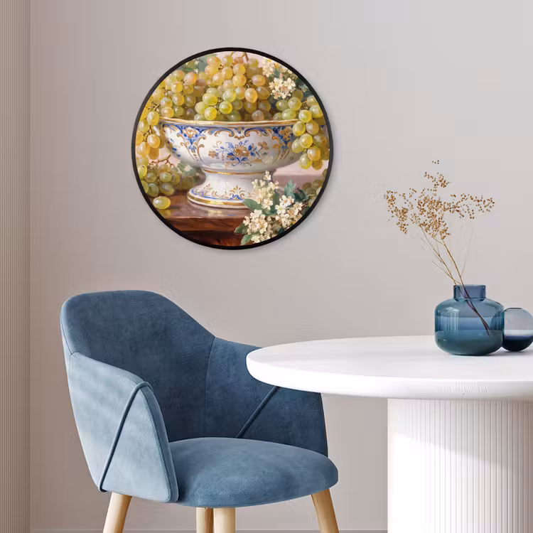 Photo Frame Round - Fruit - Still Life - Classical - Fruit - Stilleven - Klassiek Fotolijst rond zonder passe partout klein