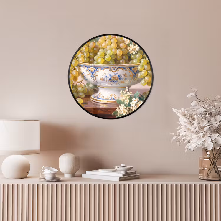 Photo Frame Round - Fruit - Still Life - Classical - Fruit - Stilleven - Klassiek Fotolijst rond zonder passe partout klein