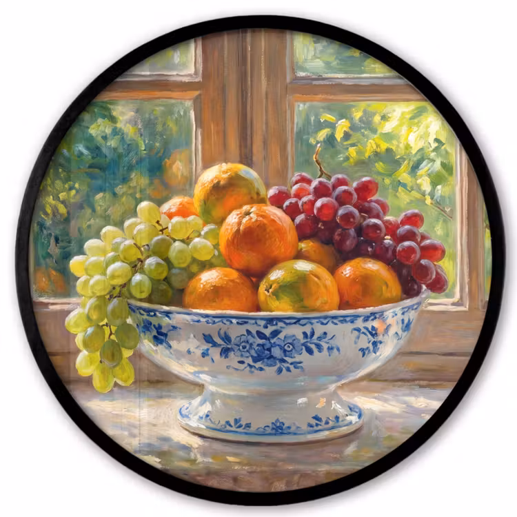 Photo Frame Round - Fruit - Windowsill - Nature - Fruit - Vensterbank - Natuur Fotolijst rond zonder passe partout klein