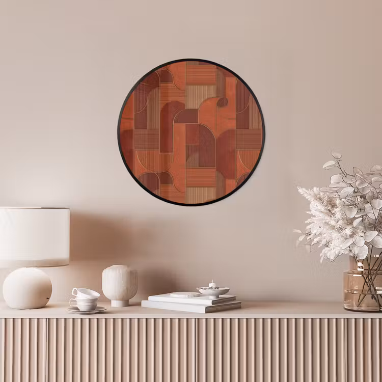 Geometrisch - Abstract - Textuur - Bruin Fotolijst rond zonder passe partout klein 856 -sfeer3