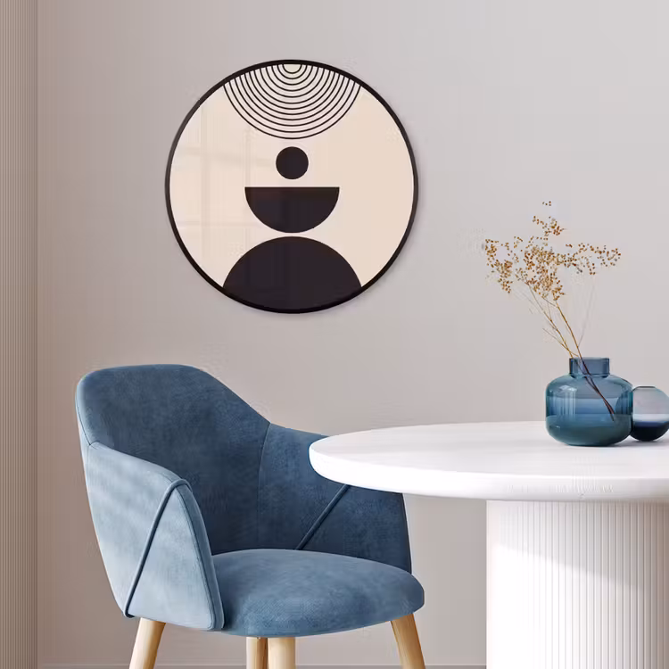 Photo Frame Round - Geometric Balance - Art - Geometrische balans - Kunst Fotolijst rond zonder passe partout klein