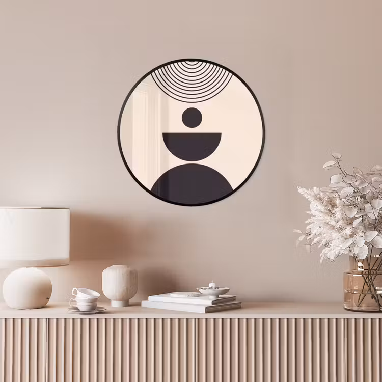 Photo Frame Round - Geometric Balance - Art - Geometrische balans - Kunst Fotolijst rond zonder passe partout klein