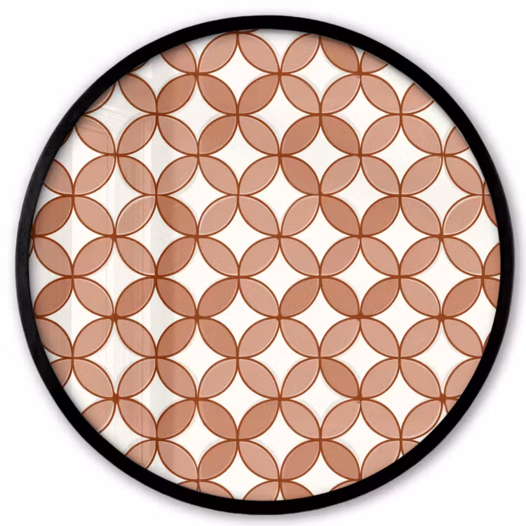 Geometrisch - Cirkels - Modern - Terracotta Fotolijst rond zonder passe partout klein 856 -3d