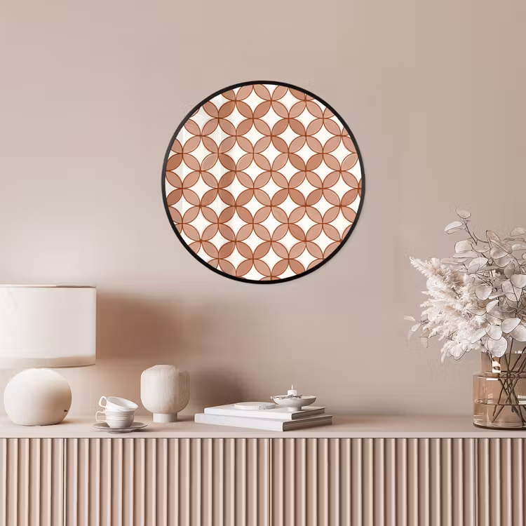 Geometrisch - Cirkels - Modern - Terracotta Fotolijst rond zonder passe partout klein 856 -sfeer3