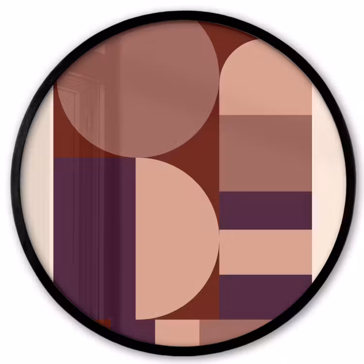 Geometrisch - Cirkels - Rood Fotolijst rond zonder passe partout klein -3d