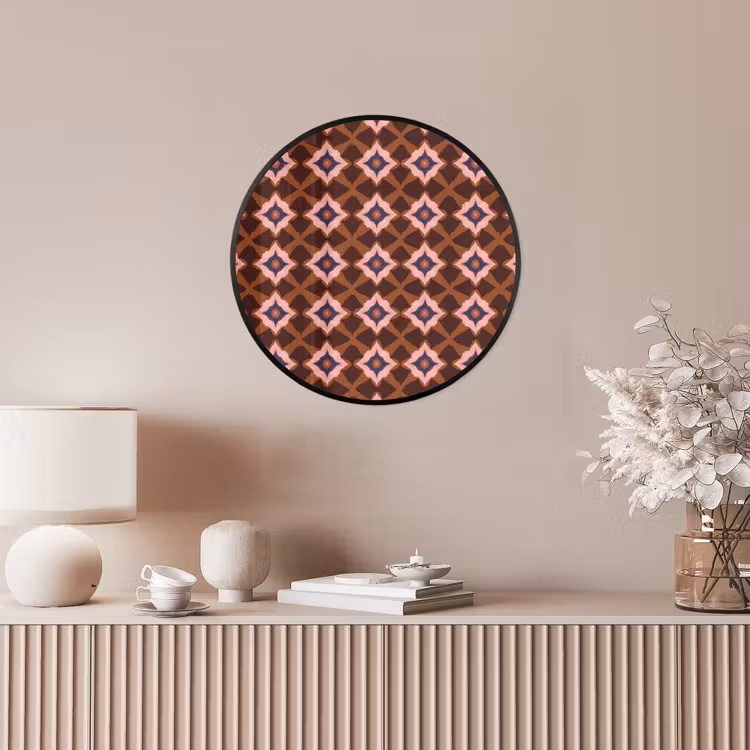 Geometrisch - Sierlijk - Bruin Fotolijst rond zonder passe partout klein 856 -sfeer3