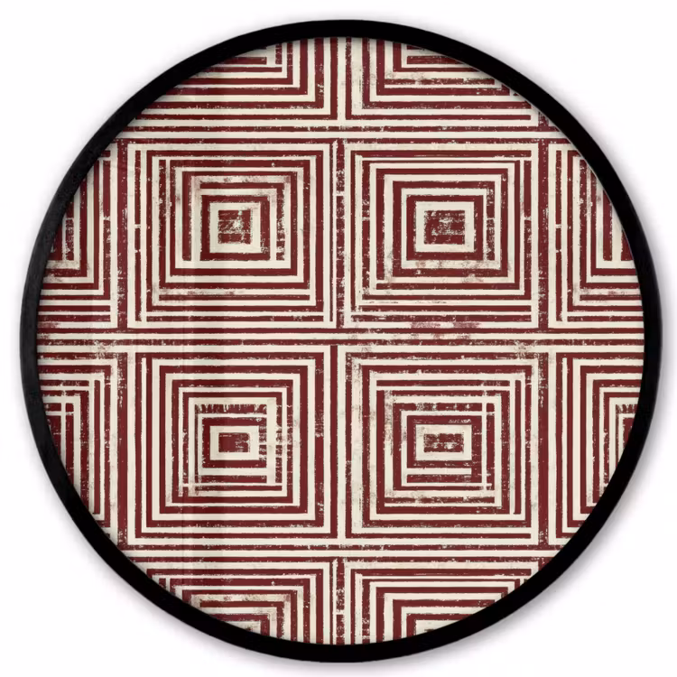 Geometrisch - Patroon - Rood Fotolijst rond zonder passe partout klein 856 -3d