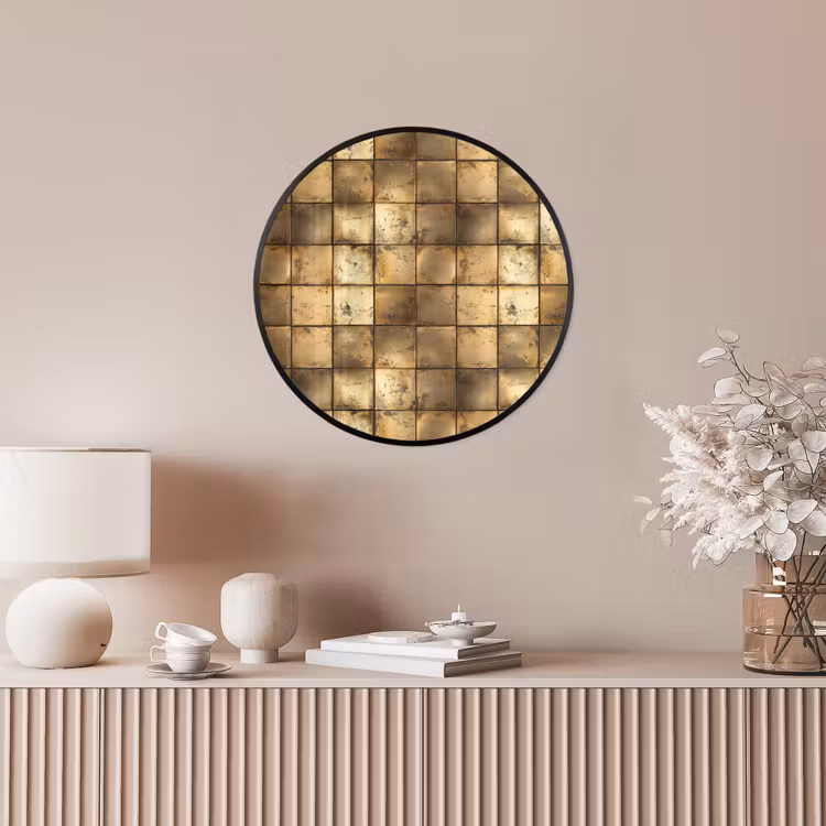 Geometrisch - Tegels - Goud Fotolijst rond zonder passe partout klein 856 -sfeer3