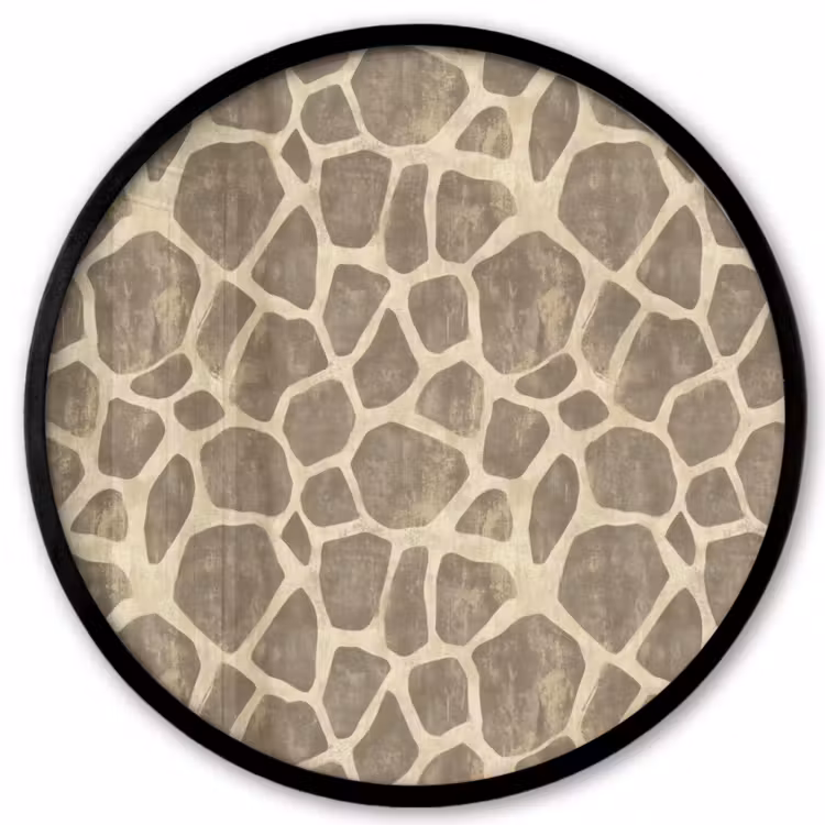 Giraf - Patroon - Beige - Bruin Fotolijst rond zonder passe partout klein 856 -3d