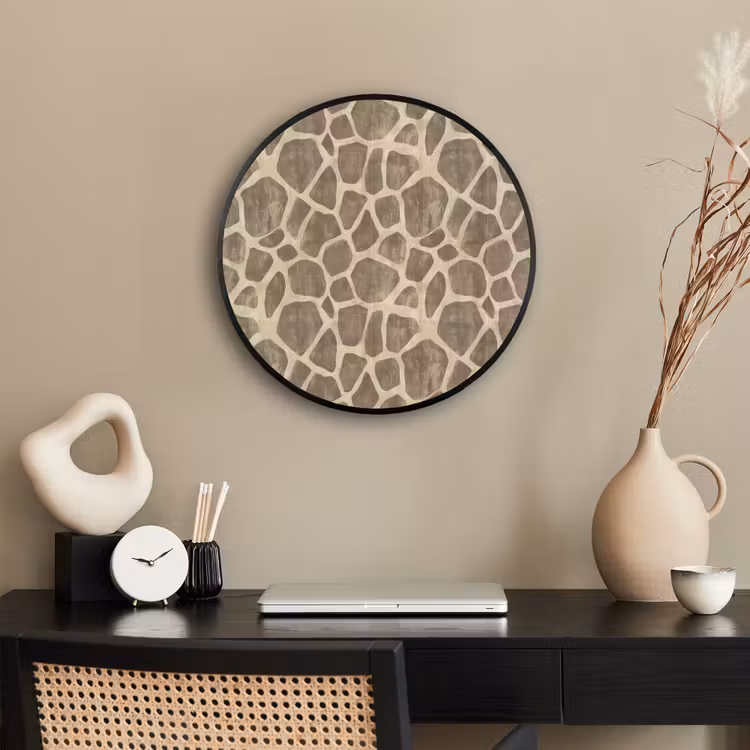 Giraf - Patroon - Beige - Bruin Fotolijst rond zonder passe partout klein 856 -sfeer1