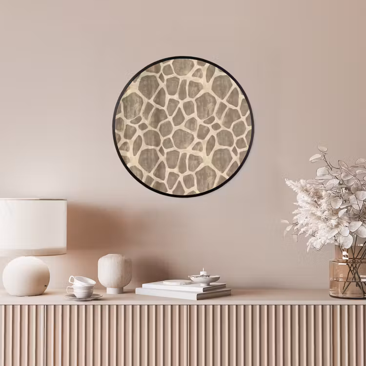 Giraf - Patroon - Beige - Bruin Fotolijst rond zonder passe partout klein 856 -sfeer3