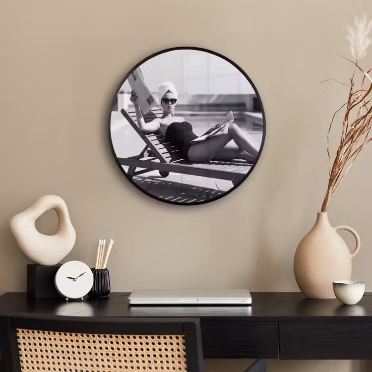 Glamour - Modern - Zwart - Wit Fotolijst rond zonder passe partout klein -sfeer1
