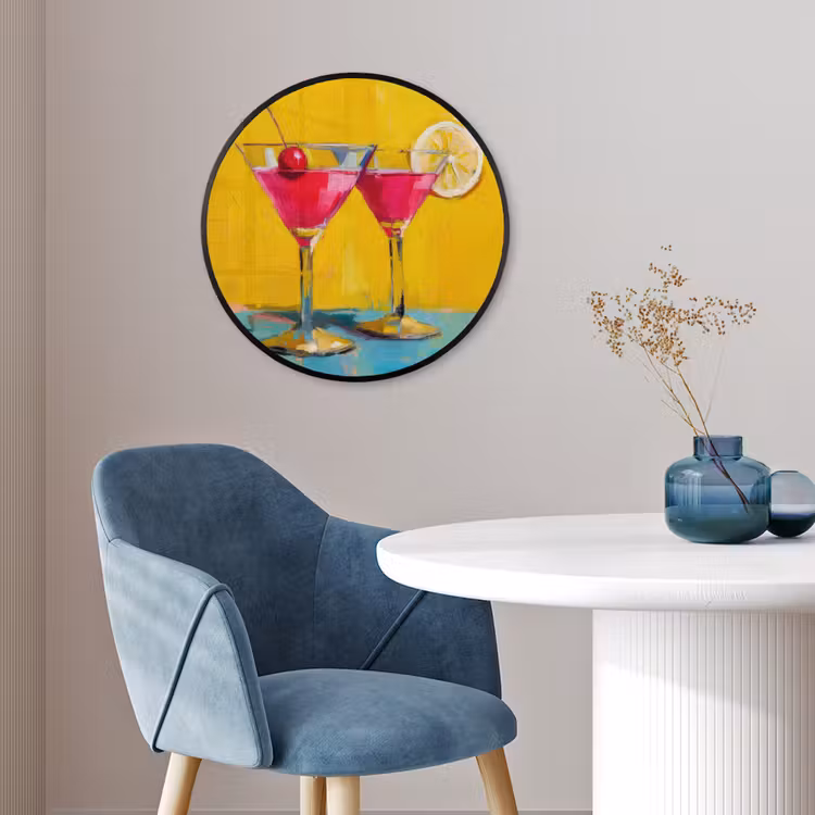Glazen - Cocktail - Citroen - Kers Fotolijst rond zonder passe partout klein -sfeer2