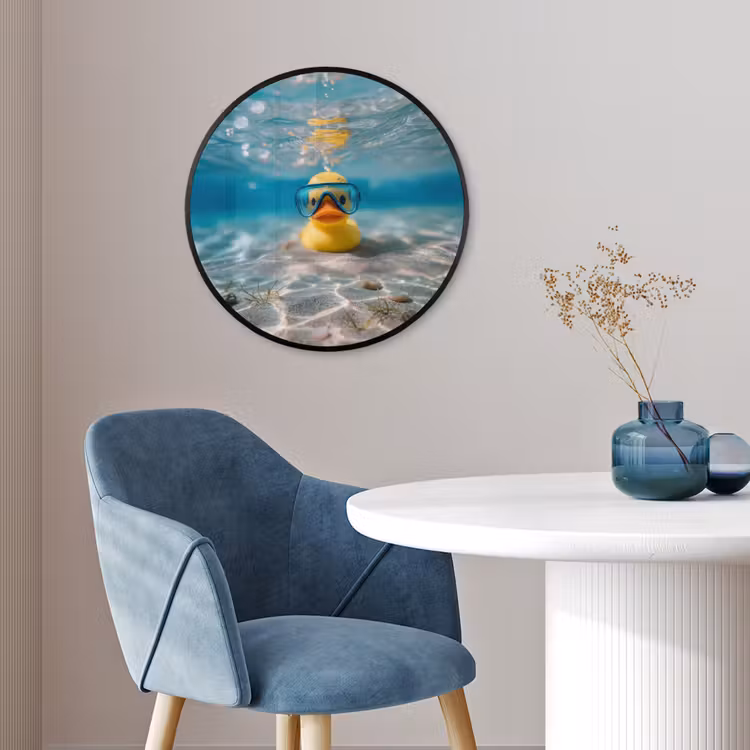 Duikbril - Eend - Water Fotolijst rond zonder passe partout klein -sfeer2