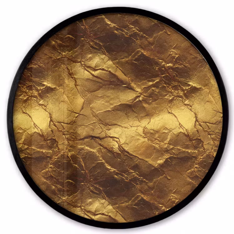 Bladgoud - Textuur  - Goud Fotolijst rond zonder passe partout klein 856 -3d