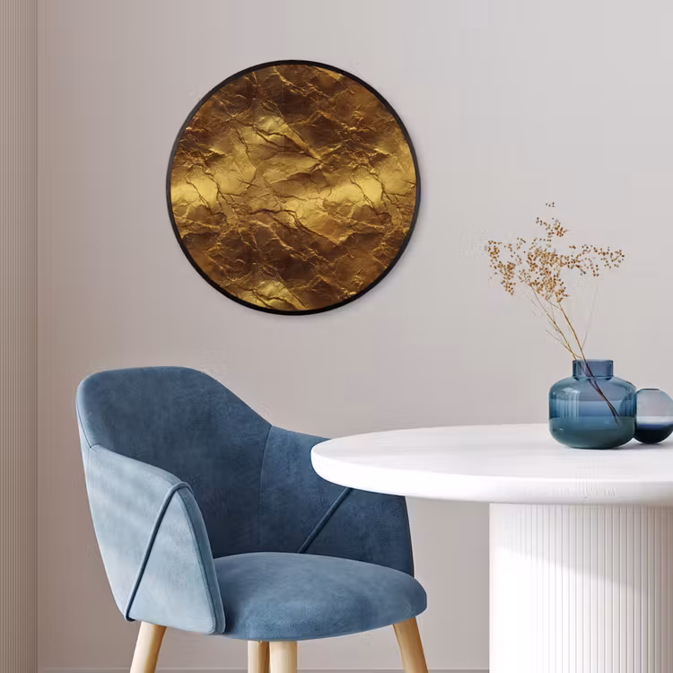 Bladgoud - Textuur  - Goud Fotolijst rond zonder passe partout klein 856 -sfeer2
