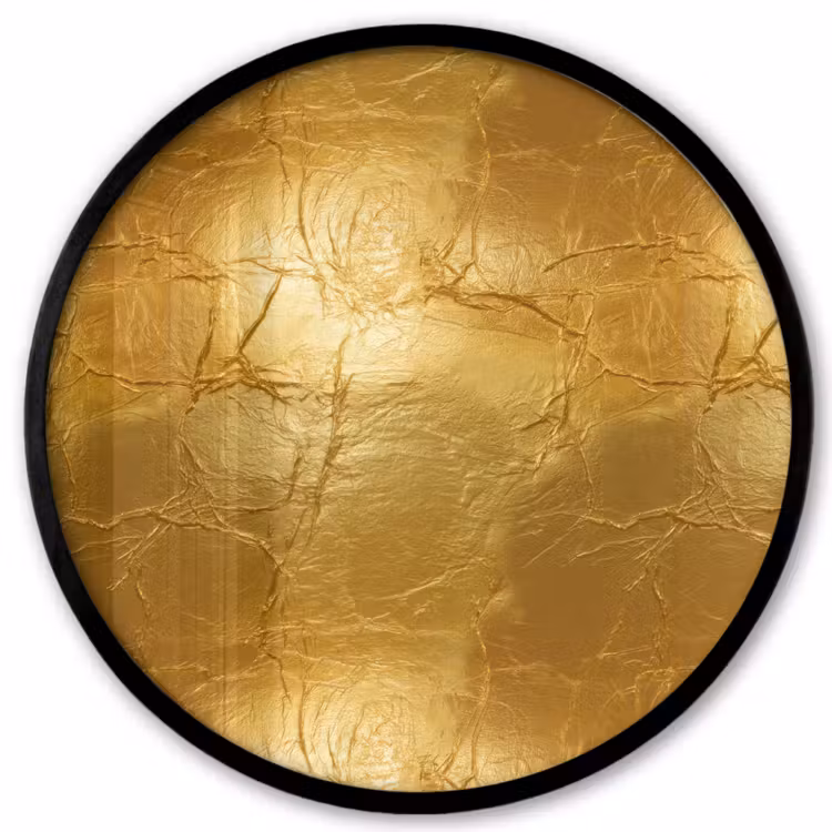 Bladgoud - Vintage - Textuur - Warm Goud Fotolijst rond zonder passe partout klein 856 -3d