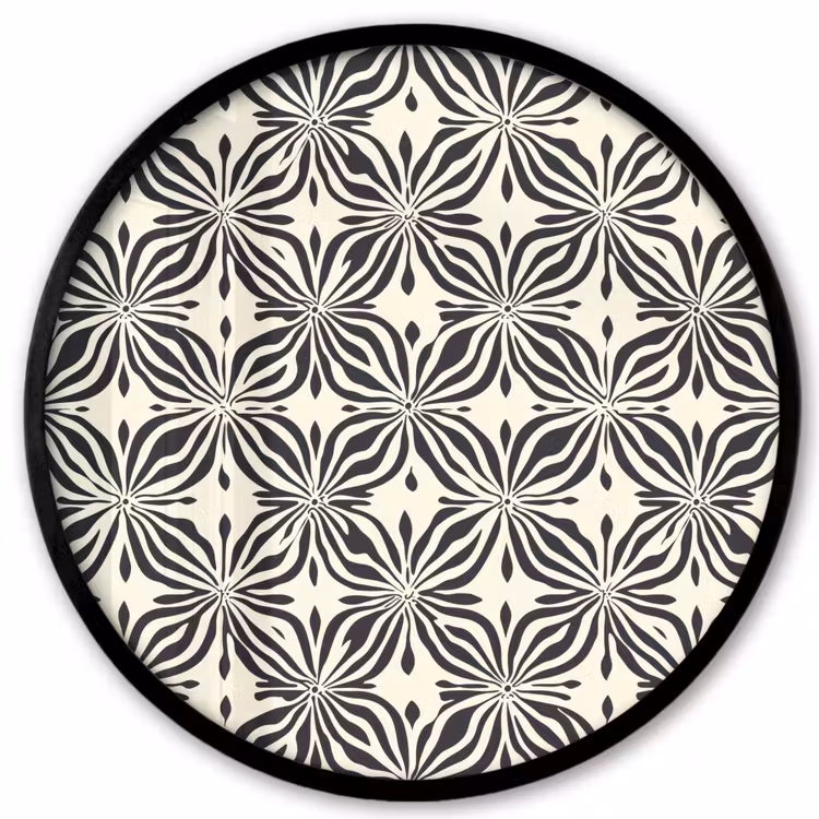 Grafisch - Patroon - Zwart Fotolijst rond zonder passe partout klein 856 -3d