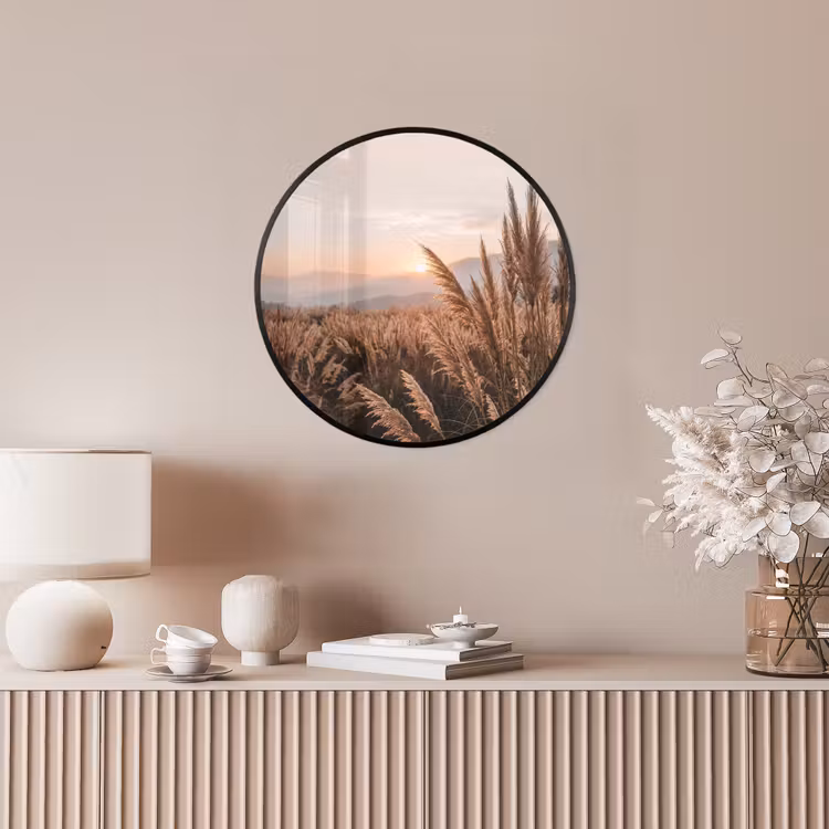 Gras - Veld - Zon - Natuur Fotolijst rond zonder passe partout klein -sfeer3