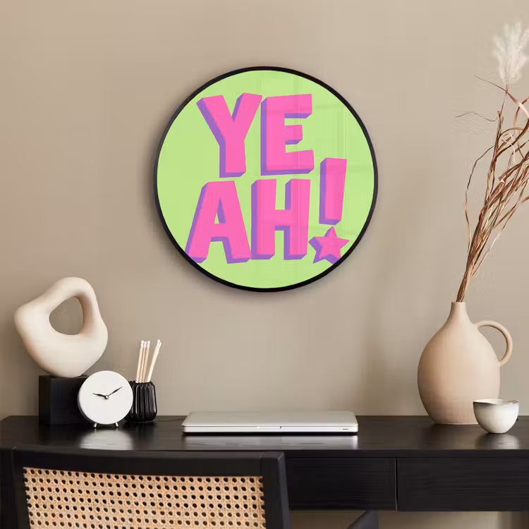 Groen - Neon - Quote Fotolijst rond zonder passe partout klein -sfeer1