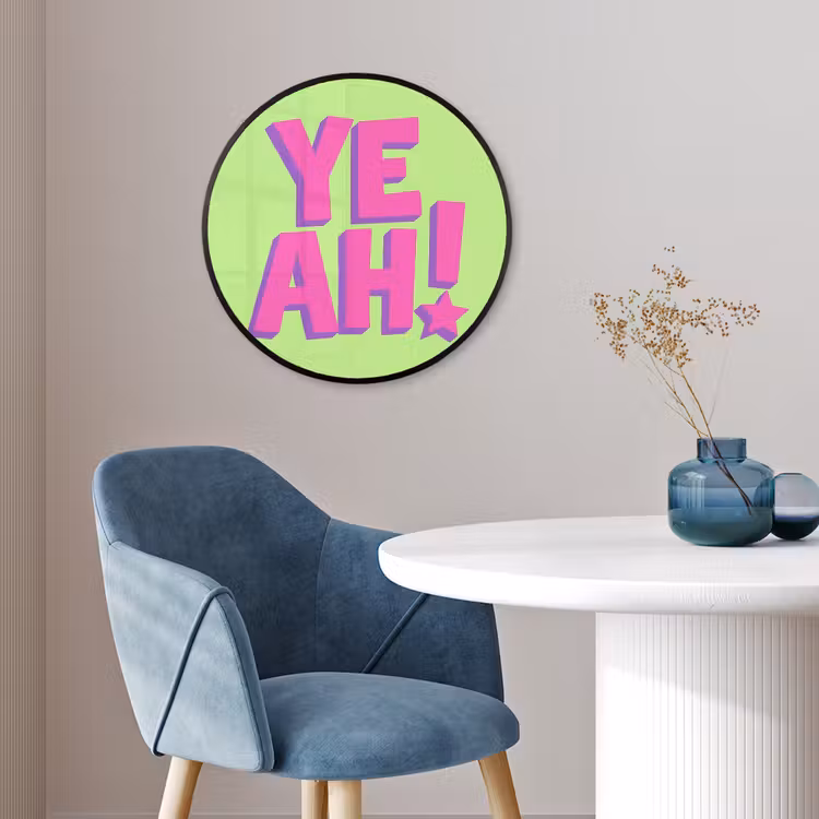 Groen - Neon - Quote Fotolijst rond zonder passe partout klein -sfeer2
