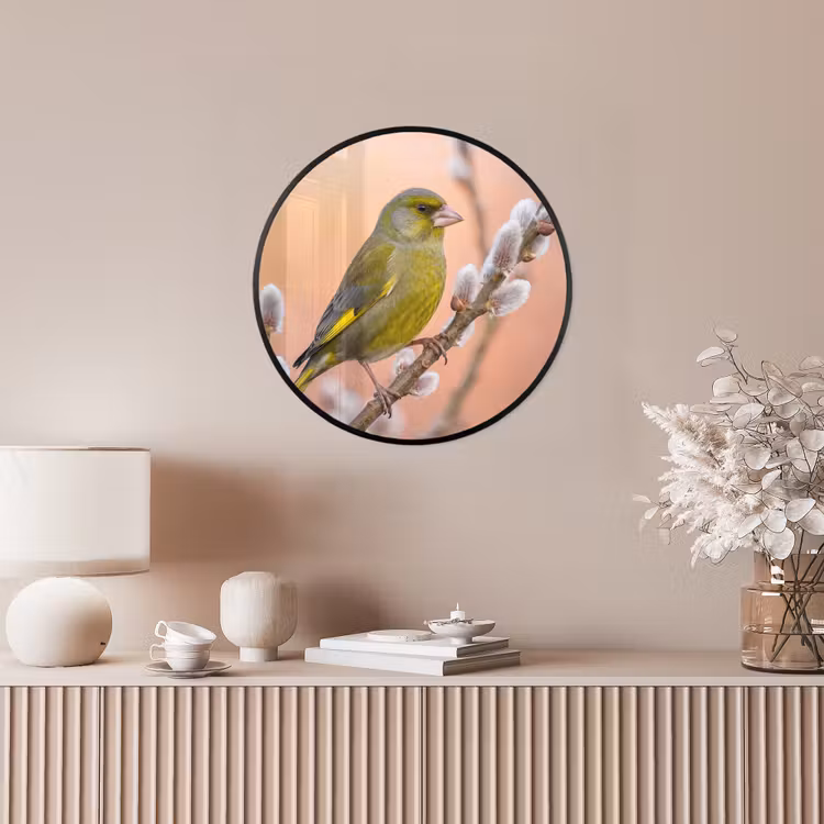 Groenling - Katjes - Lente - Natuur - Zacht Fotolijst rond zonder passe partout klein -sfeer3