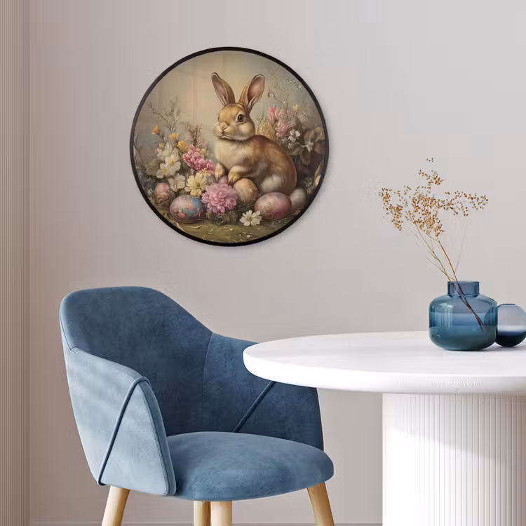 Haas - Stilleven - Bloemen Fotolijst rond zonder passe partout klein -sfeer2