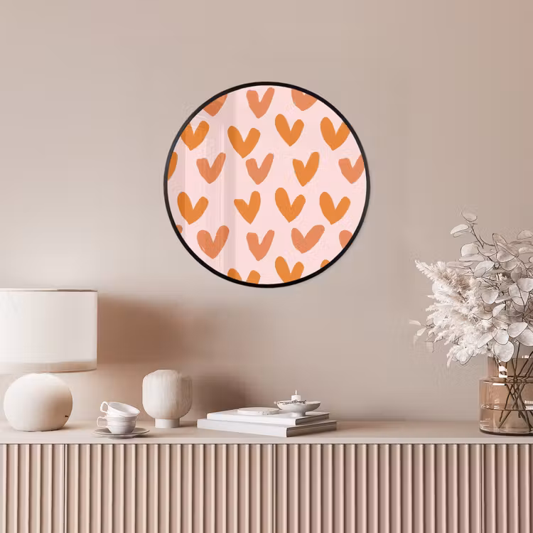 Hartjes - Getekend - Oranje Fotolijst rond zonder passe partout klein 856 -sfeer3
