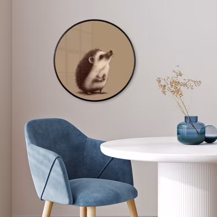 Egel - Snuitje - Bruin - Stekels Fotolijst rond zonder passe partout klein -sfeer2