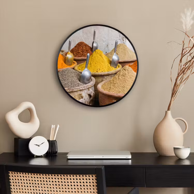 Photo Frame Round - Herbs - Jars - Asian - Kruiden - Potten - Oosters Fotolijst rond zonder passe partout klein