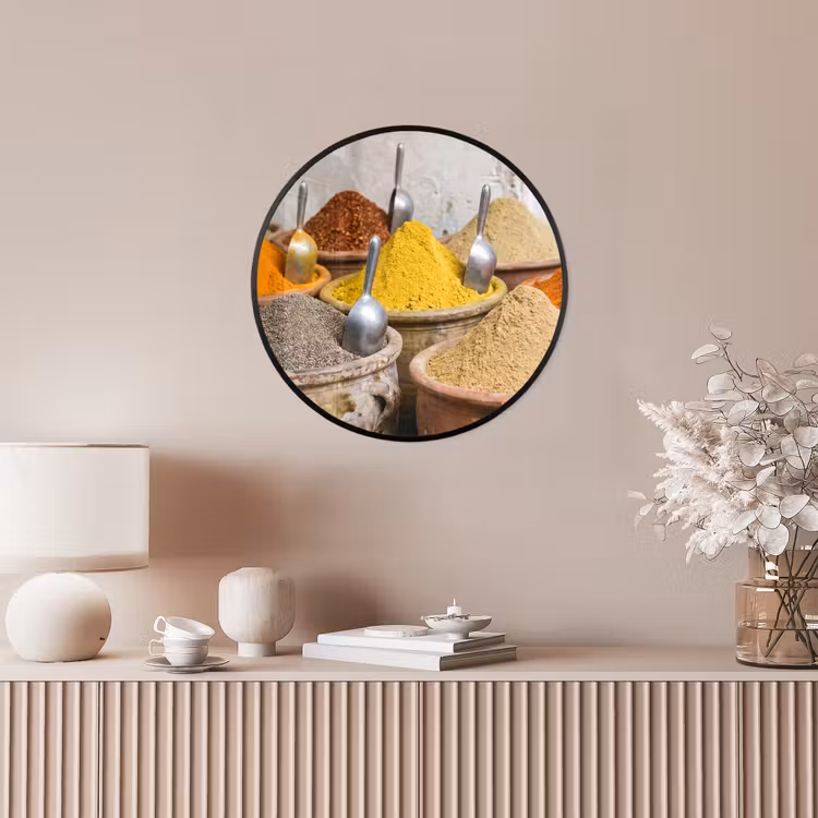 Photo Frame Round - Herbs - Jars - Asian - Kruiden - Potten - Oosters Fotolijst rond zonder passe partout klein