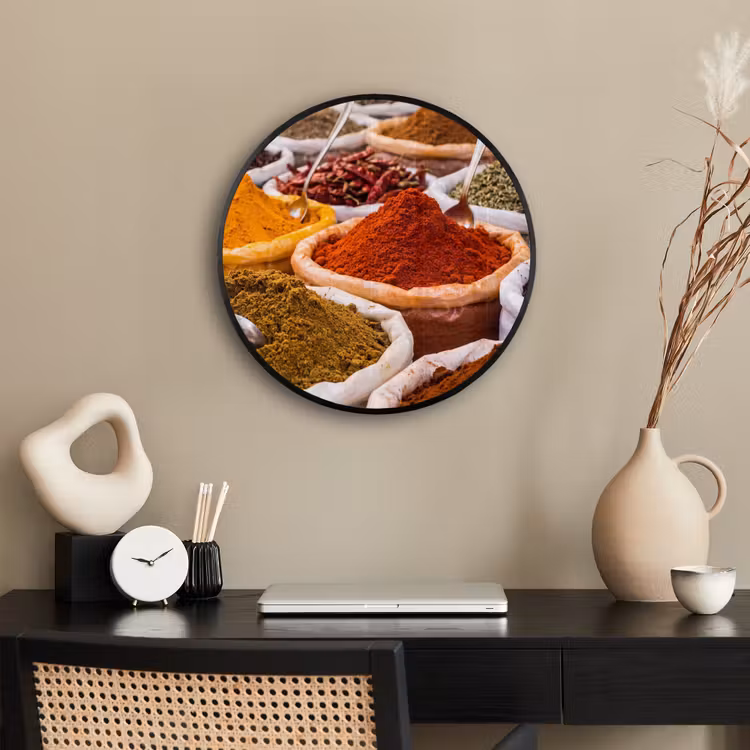 Photo Frame Round - Herbs - Market - Food - Kruiden - Markt - Eten Fotolijst rond zonder passe partout klein