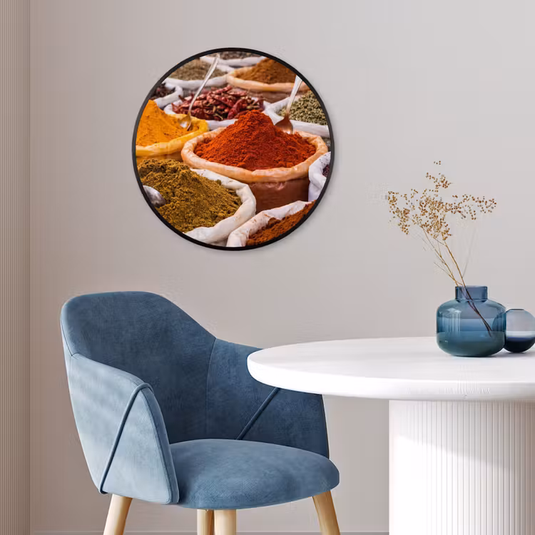 Photo Frame Round - Herbs - Market - Food - Kruiden - Markt - Eten Fotolijst rond zonder passe partout klein