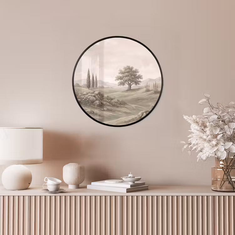 Heuvellandschap - Bomen - Natuur - Groen Fotolijst rond zonder passe partout klein -sfeer3