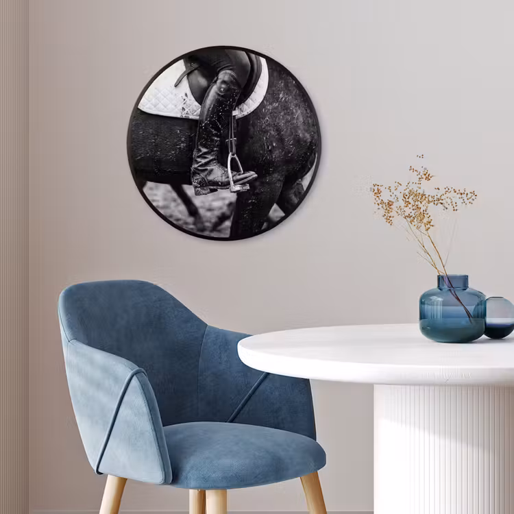 Paard - Sport - Zwart - Wit Fotolijst rond zonder passe partout klein -sfeer2