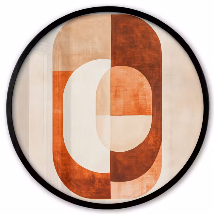 Illustratie - Abstract - Vormen - Rood Fotolijst rond zonder passe partout klein -3d