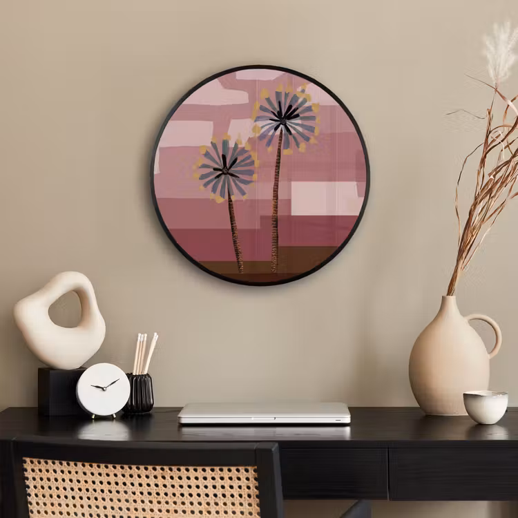 Illustratie - Bloemen - Vlakken - Abstract Fotolijst rond zonder passe partout klein -sfeer1