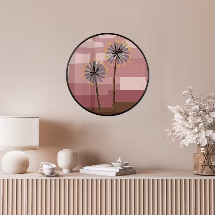 Illustratie - Bloemen - Vlakken - Abstract Fotolijst rond zonder passe partout klein -sfeer3