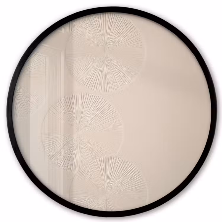 Japandi - Beige - Modern Fotolijst rond zonder passe partout klein -3d