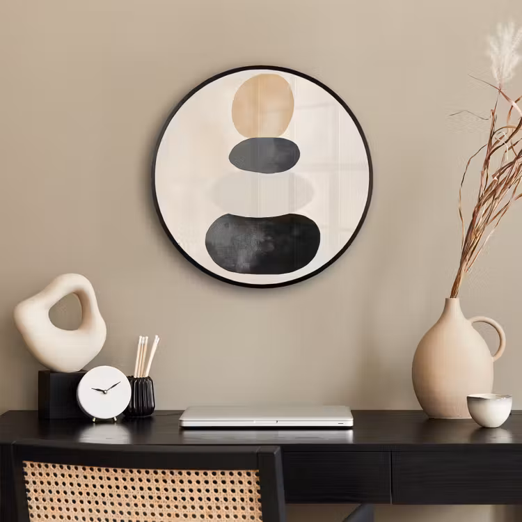 Japandi - Wabi sabi - Beige Fotolijst rond zonder passe partout klein -sfeer1