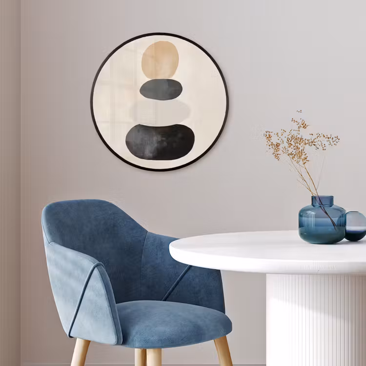 Japandi - Wabi sabi - Beige Fotolijst rond zonder passe partout klein -sfeer2