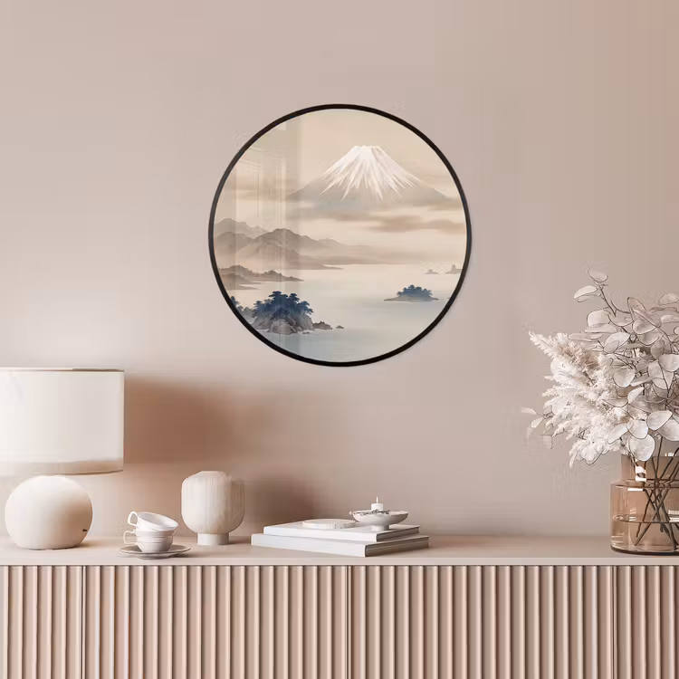 Japans - Landschap - Beige Fotolijst rond zonder passe partout klein -sfeer3